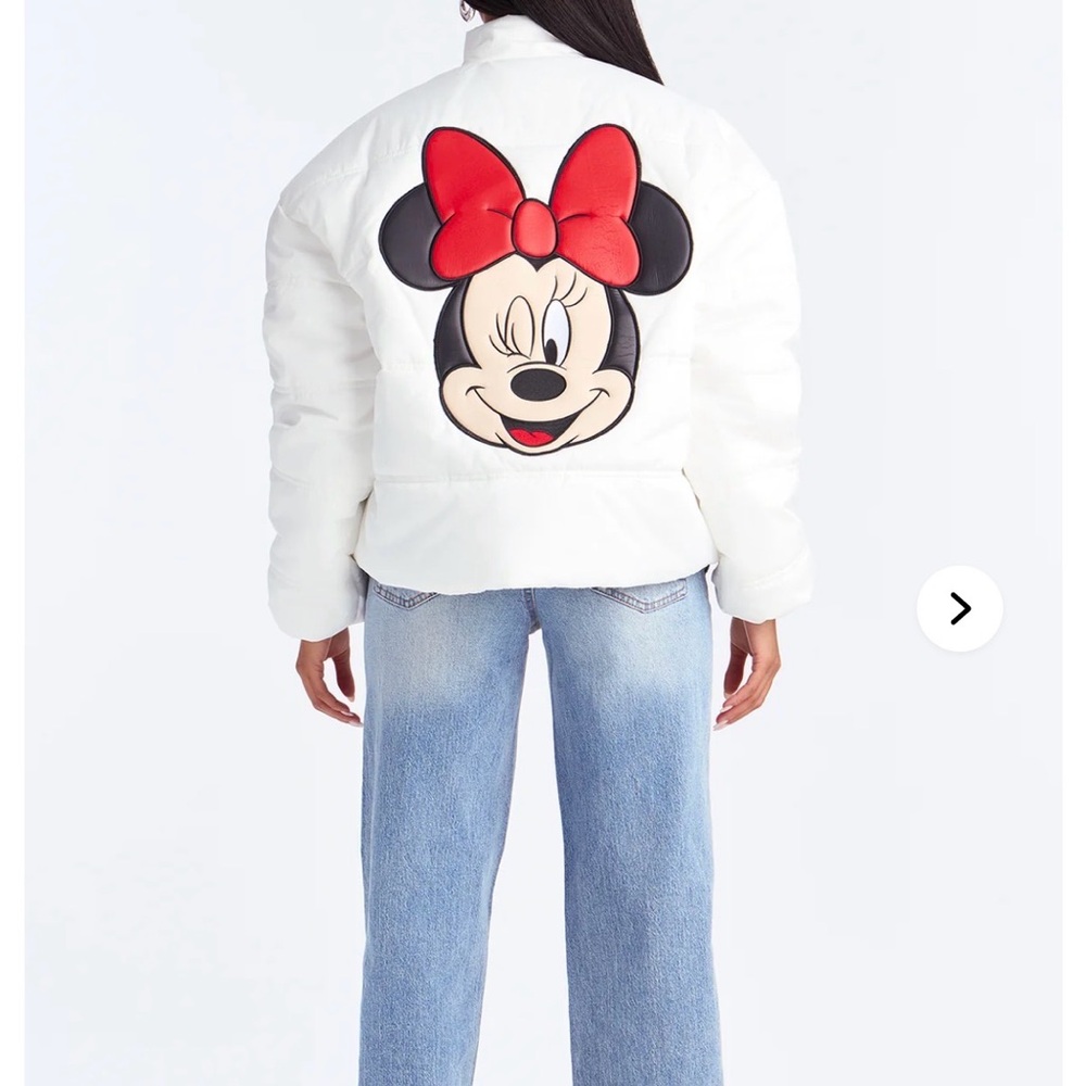 Minnie Mouse White Puffer Jacket